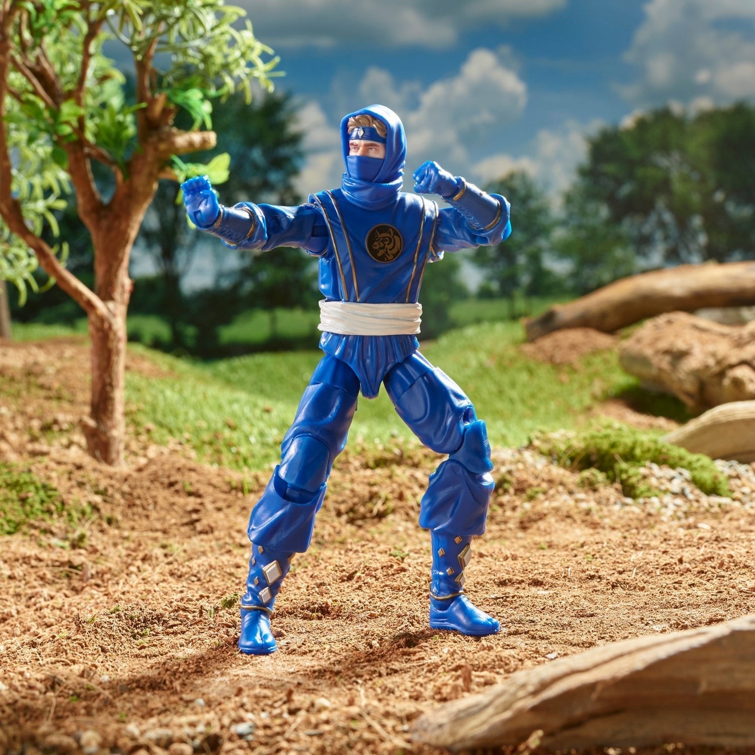 Figura Ninja Blue Ranger Power Rangers Lightning Collection 15cm