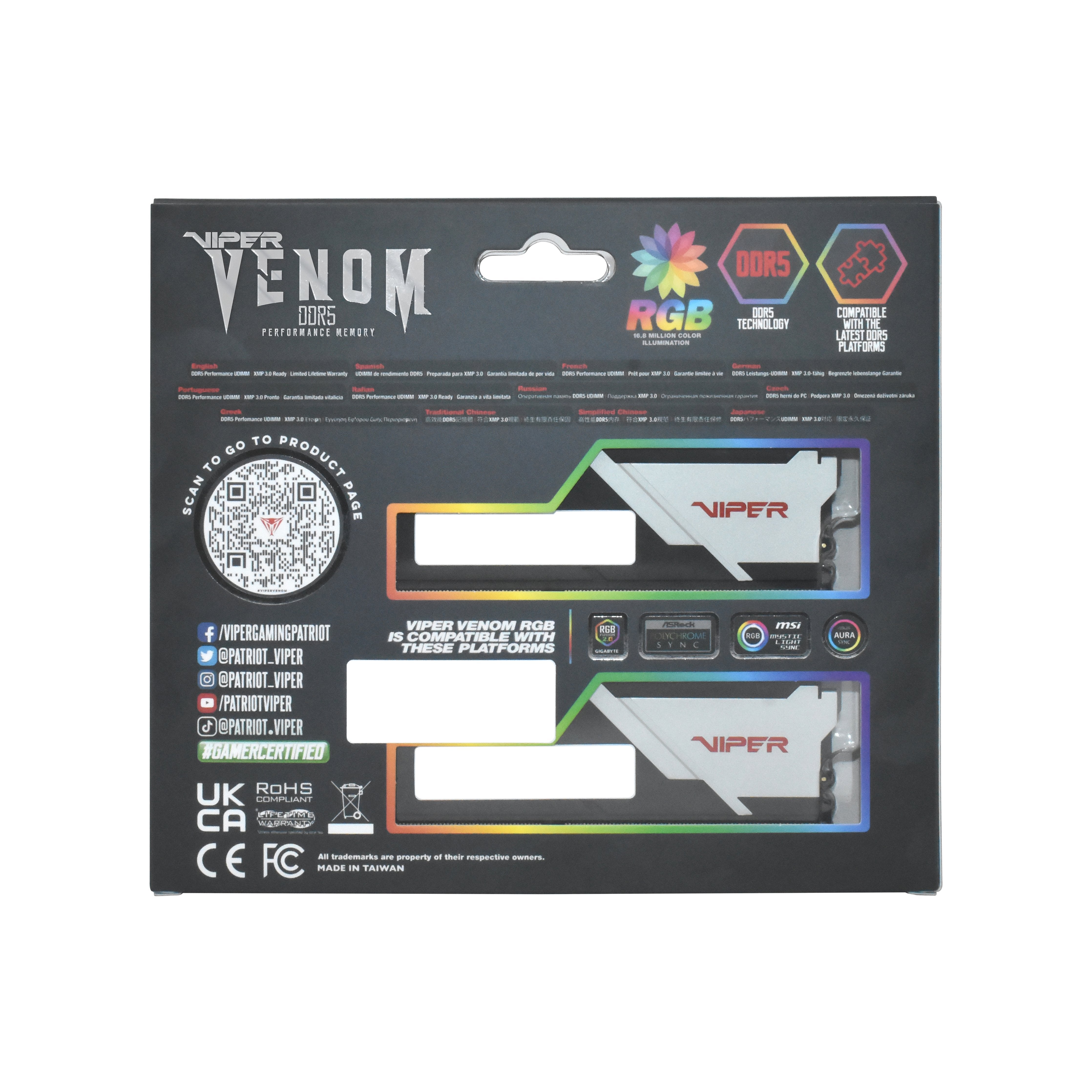 EAN 4711378423594 - Patriot Memory Viper Venom RGB PVVR532G660C34K módulo de memoria 32 GB 2 x 16 GB DDR5 imagen 32