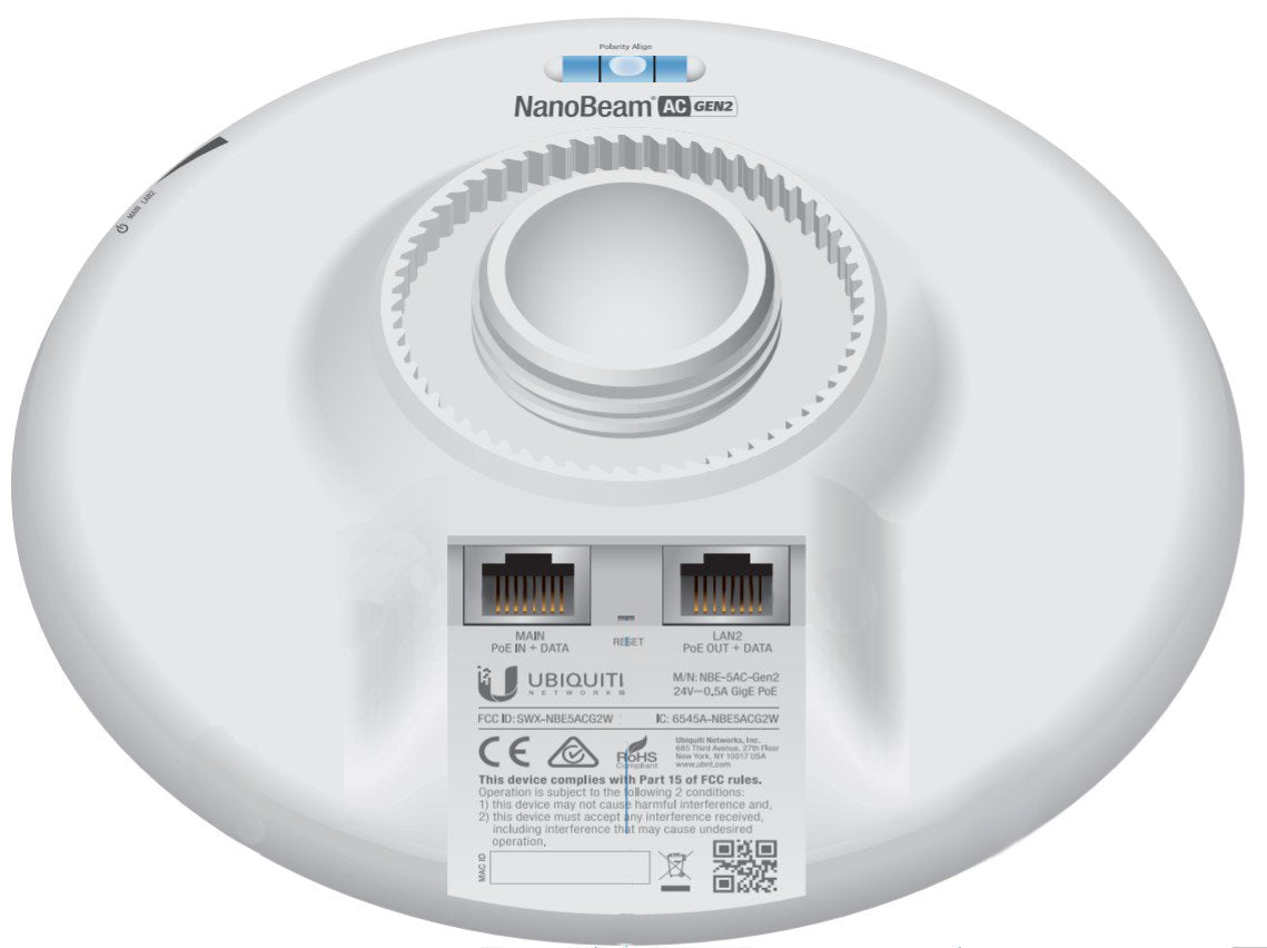 EAN 0810354026348 - Ubiquiti NanoBeam 5AC Gen 2 Puente wifi 450 Mbit/s Blanco imagen 6