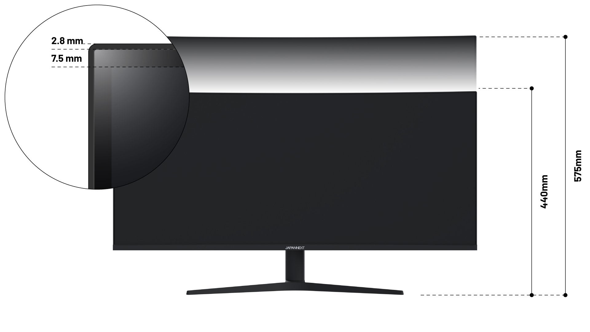 EAN 4589511171592 - JAPANNEXT JN-IPS375UWQHD+75F-C65W-HS pantalla para PC 95,2 cm (37.5") 3840 x 1600 Pixeles UltraWide Quad imagen 3