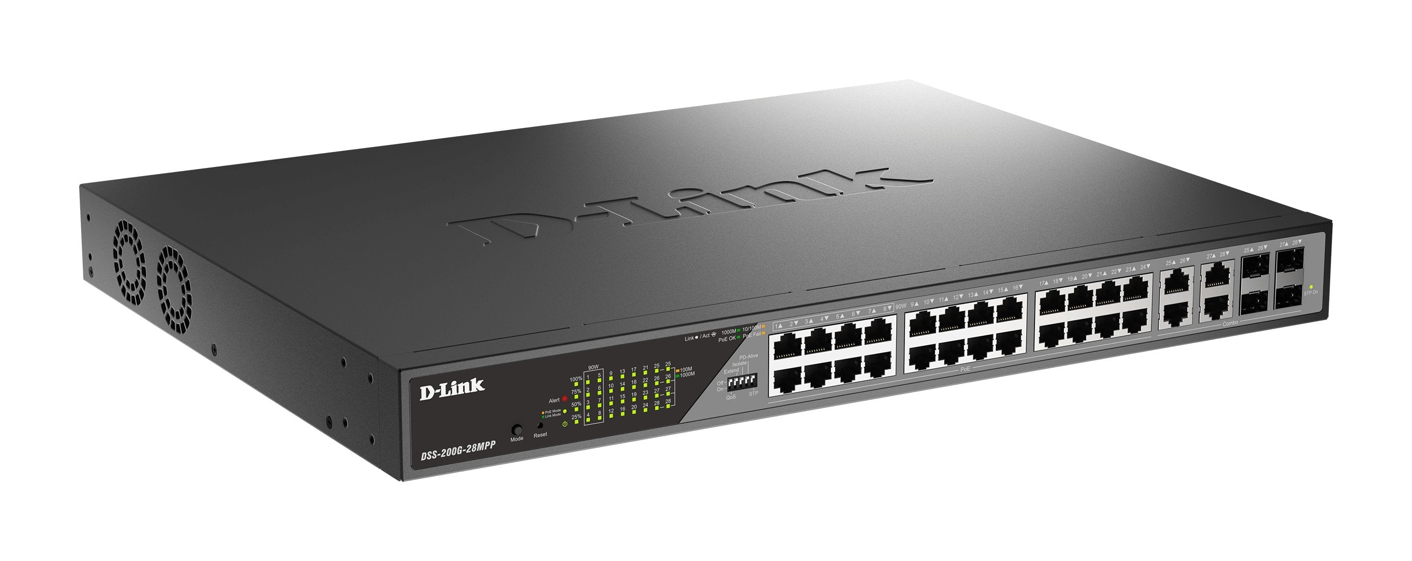 Switch D-Link Dss-200g-28mpp/E 28 Puertos Desktop Gigabit Poe Surveillance 518w P·