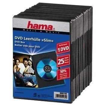 Hama Slim Dvd Jewel Case Pack Of 25, Black 51182