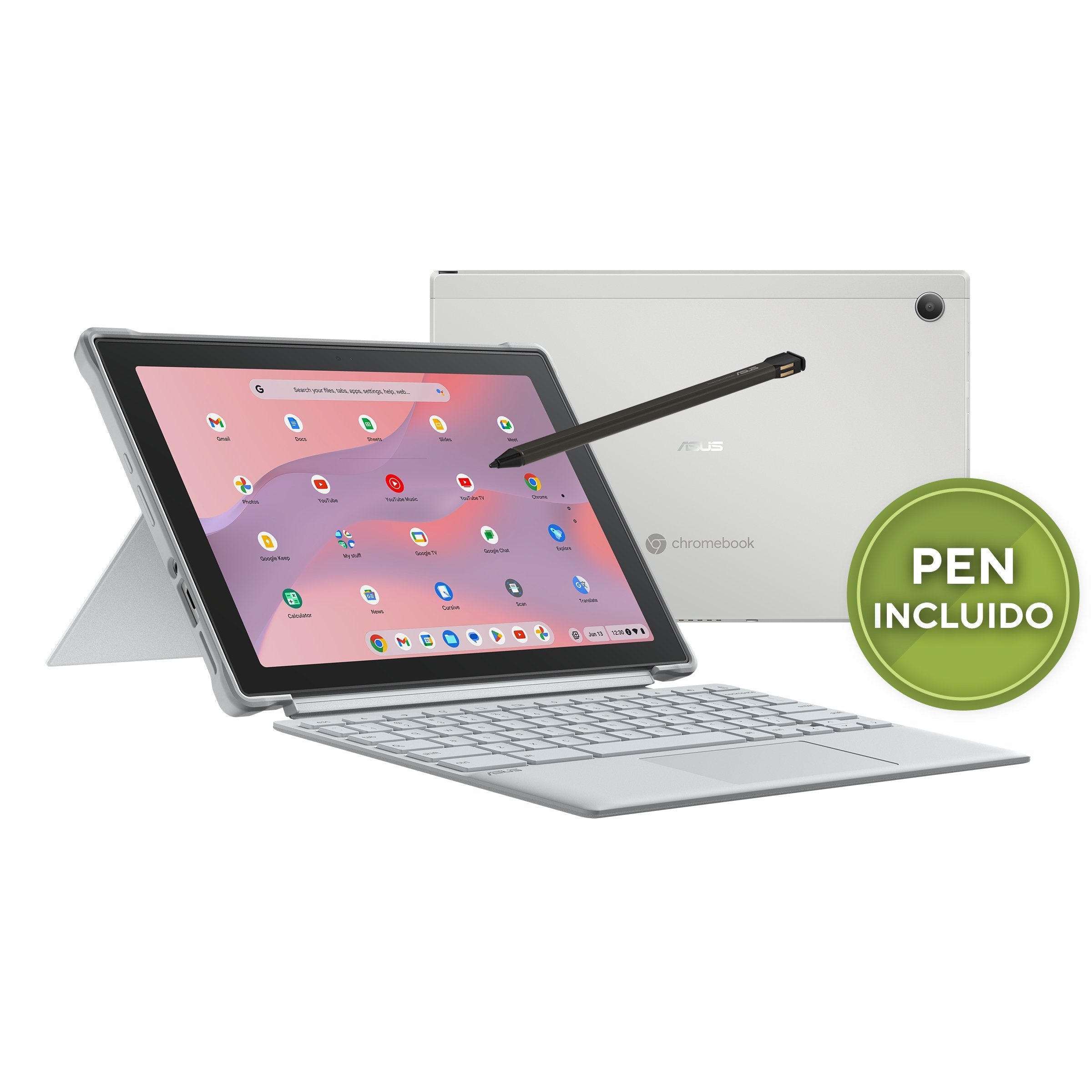 Asus Chromebook Cm30 Detachable Cl3001dm2a-R70323 - Ordenador Portátil 10.51" Wuxga (Arm Cortex Kompanio 520, 8gb Ram, 128gb Emmc, Arm Mali-G52 Mc2, Chromeos) Plata Niebla - Teclado Qwerty Español