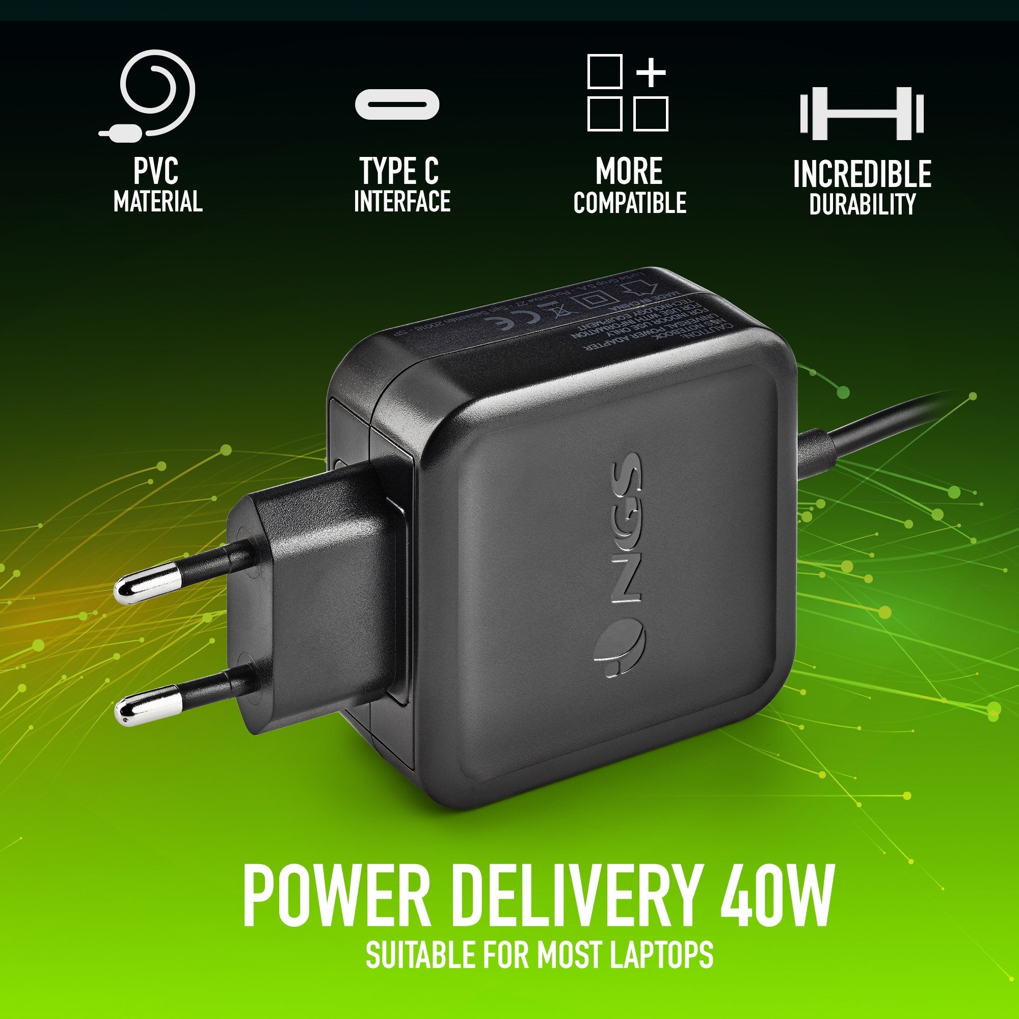 EAN 8435430620085 - NGS W-45W TYPEC Portátil, Smartphone, Tableta Negro Corriente alterna Interior imagen 7