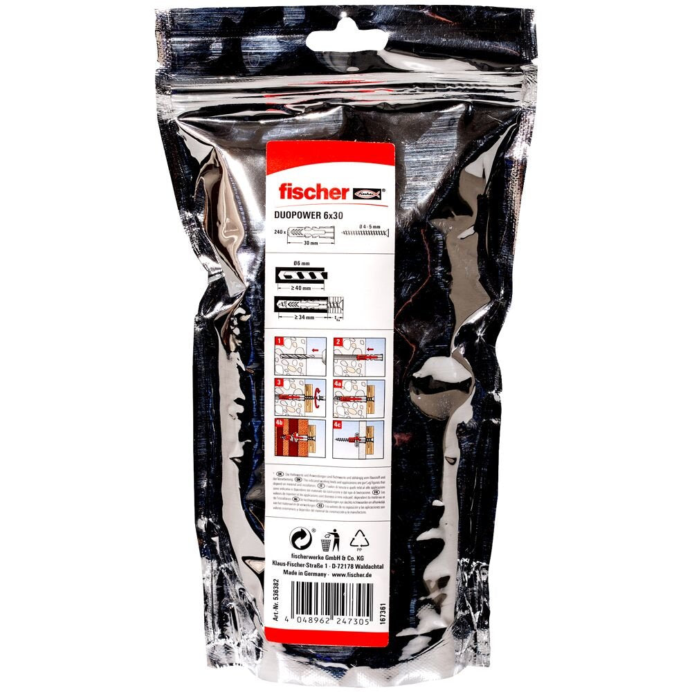 Tacos Duopower Bigpack Ø6 X 30 Mm, Bolsa 240 Uds