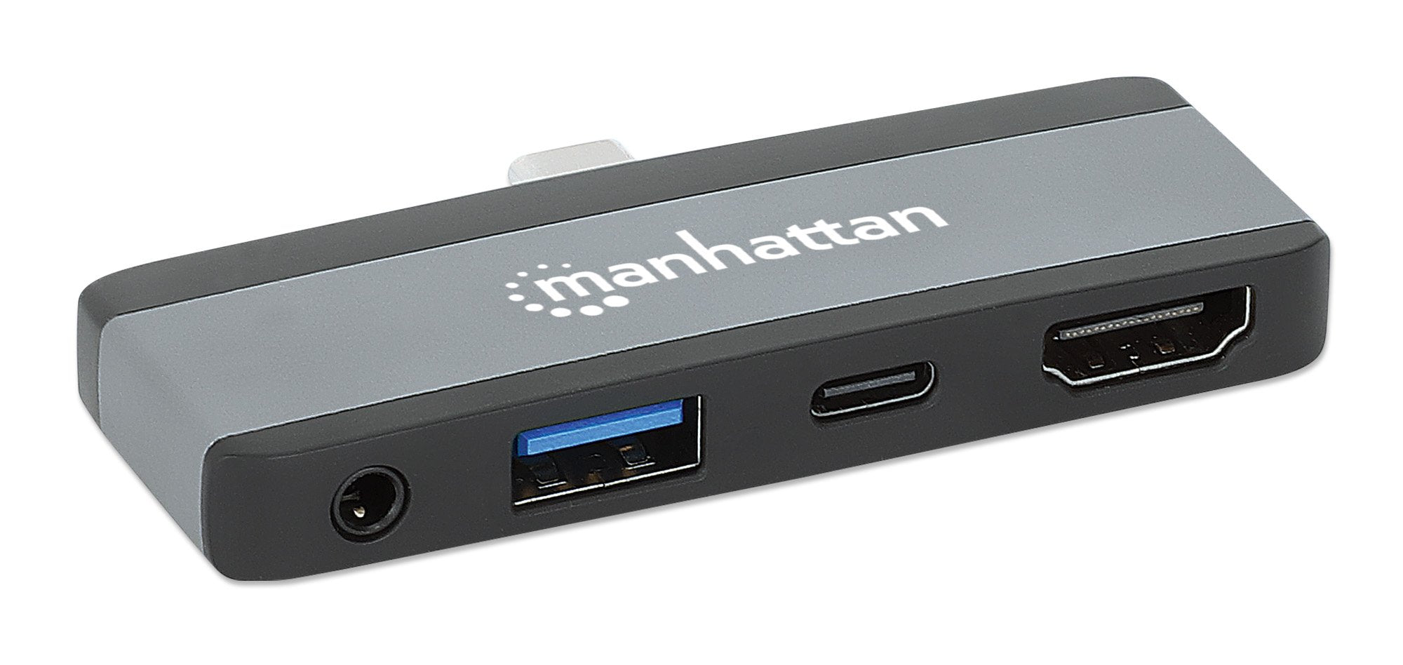 Manhattan 190404 Base Para Portátil Y Replicador De Puertos Alámbrico Usb 3.2 Gen 2 (3.1 Gen 2) Type-C Gris
