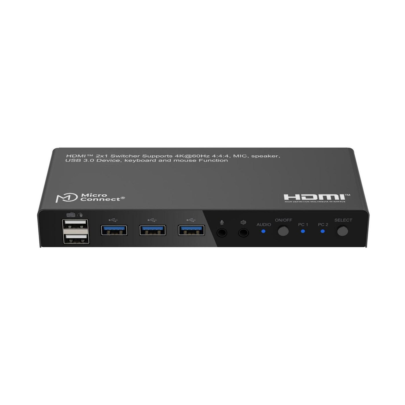 4k@60hz Hdmi Kvm Switch, 2x1 4:4:4, Usb 3.0