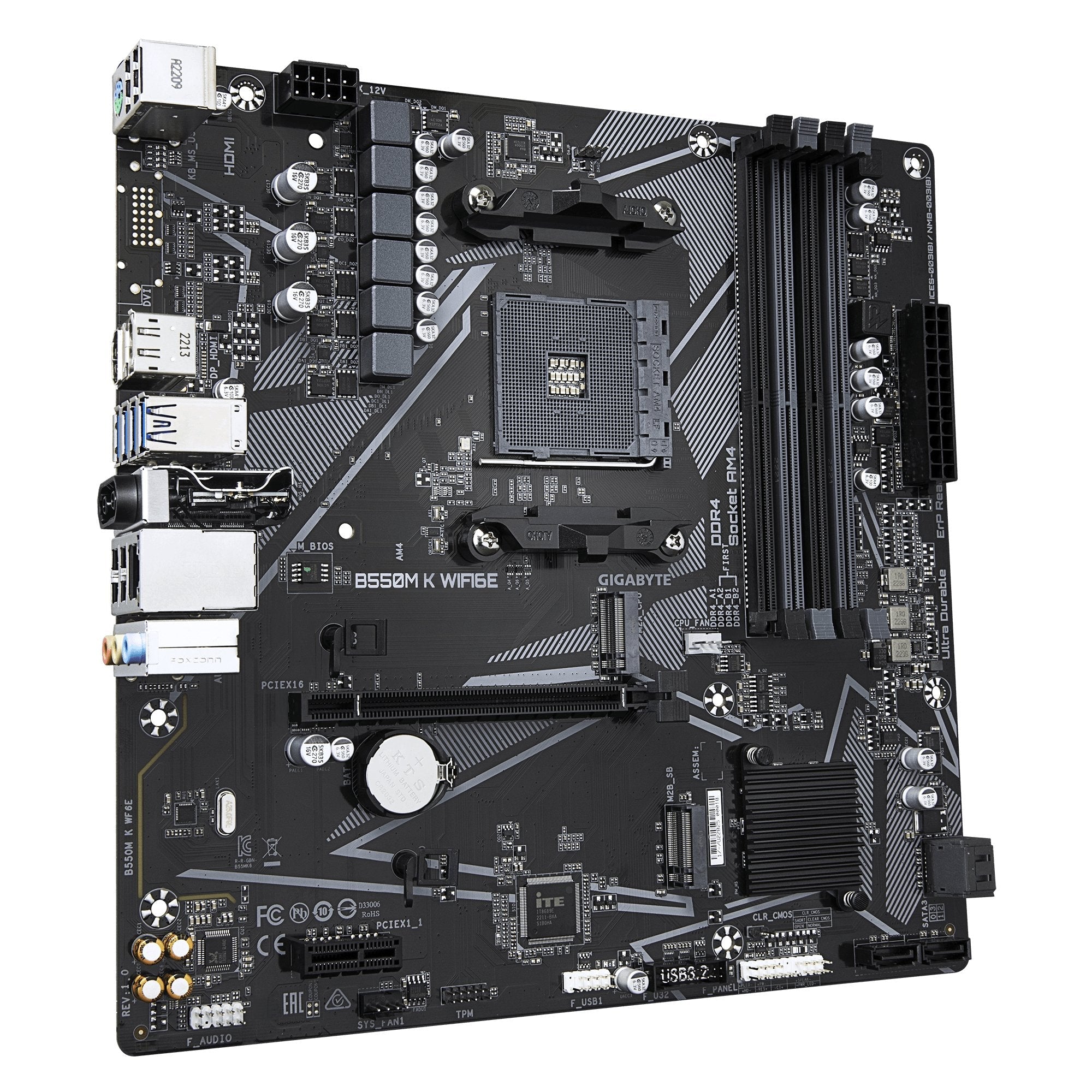 Gigabyte B550m K Wf6e Am4 4xddr4 Matx Hdmi Dp Usb Mb