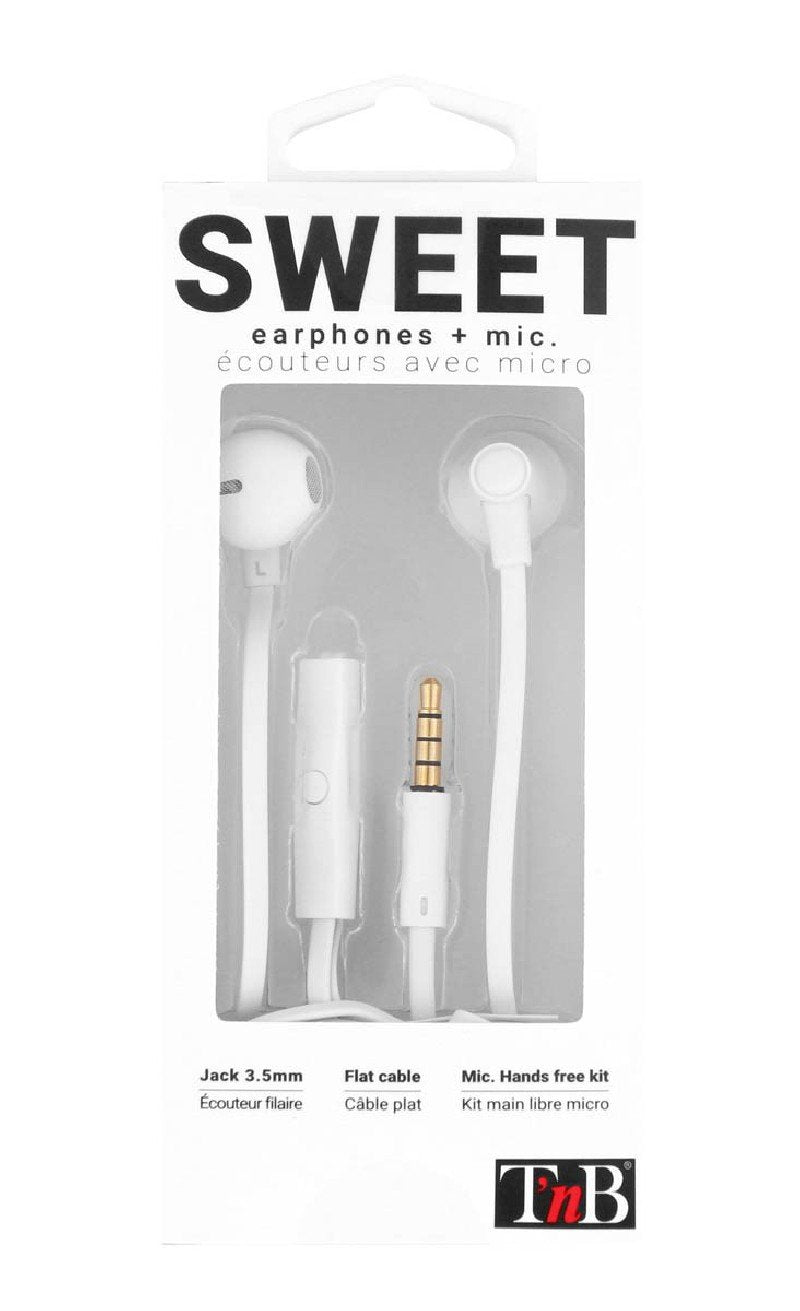 Tnb Auriculares Y Micro Con Cable Sweet Blancos Conector Jack