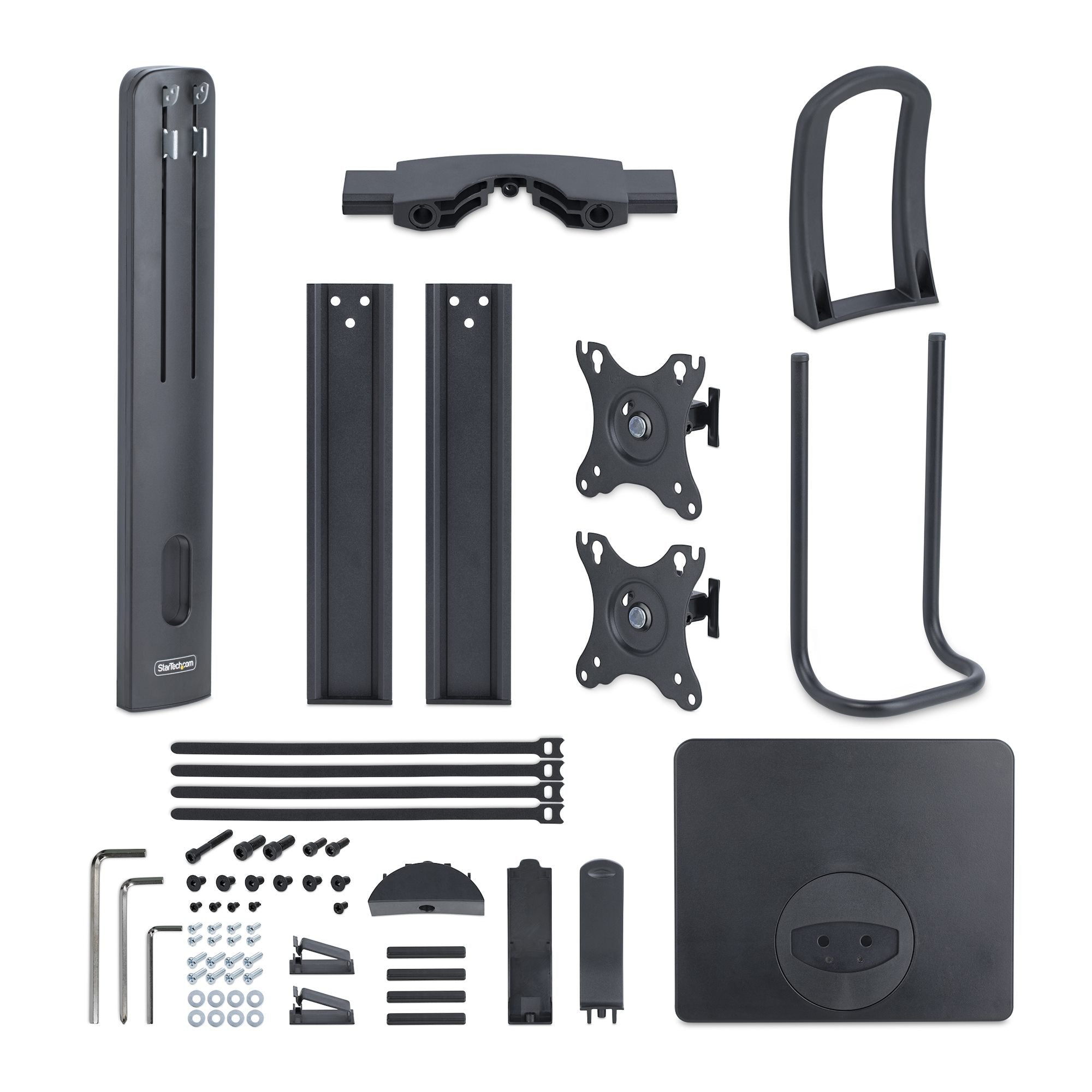 Startech.Com Crossbar Dual Monitor Desk Stand, Double 27inch Screens/Vesa Aufstellung - Für 2 Monitore - Negro