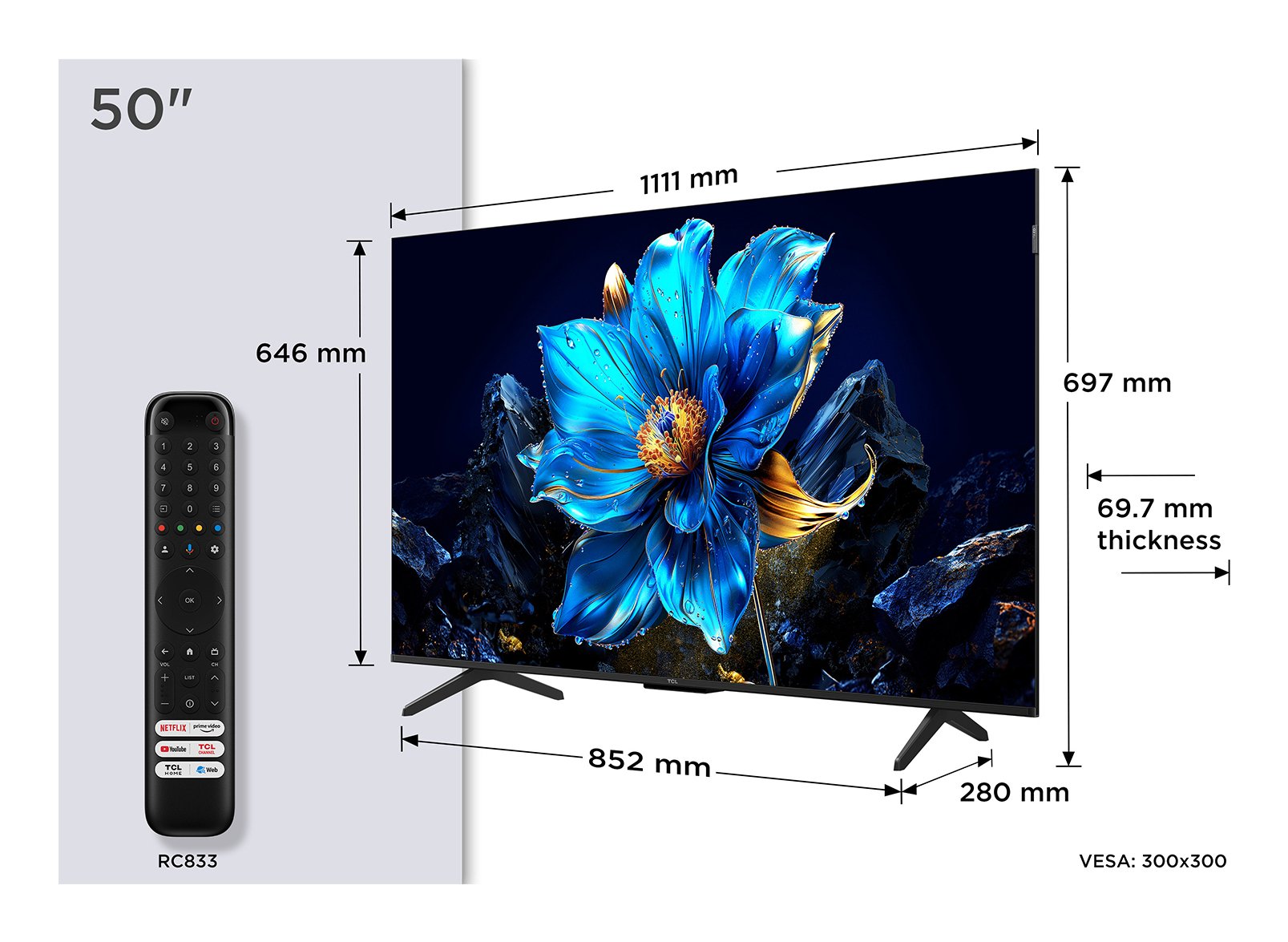 EAN 5901292525941 - TCL P7K 50P7K Televisor 127 cm (50") 4K Ultra HD Smart TV Wifi Metálico 430 cd / m² imagen 1