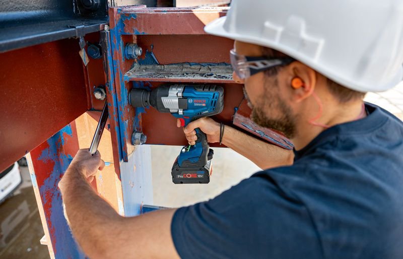 Atornillador De Impacto Bosch Professional A Batería Biturbo Gds 18v-1600 Hc Professional Solo, 18volt Azul/Negro, Sin Batería Ni Cargador, 3/4" 06019m1000