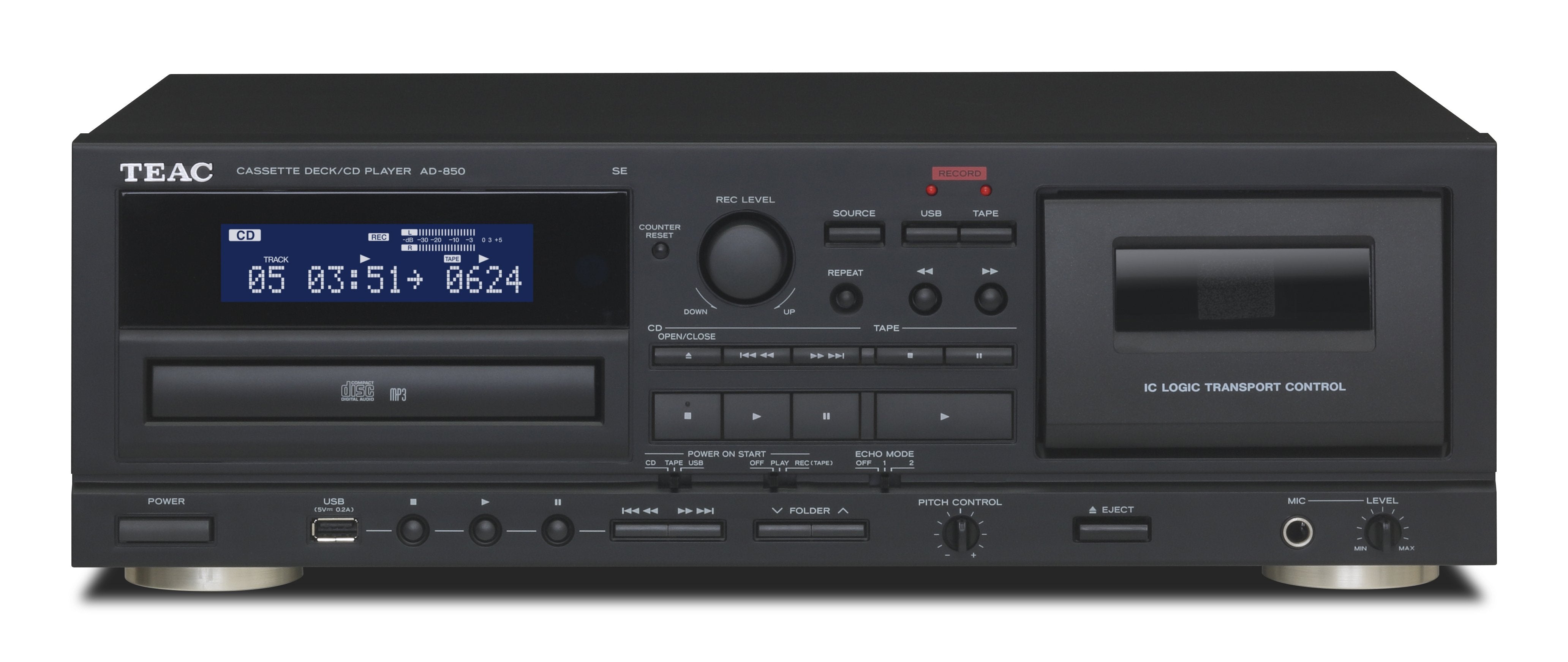 Teac Ad-850-Se/B Reproductor De Cd Reproductor De Cd Portátil Negro