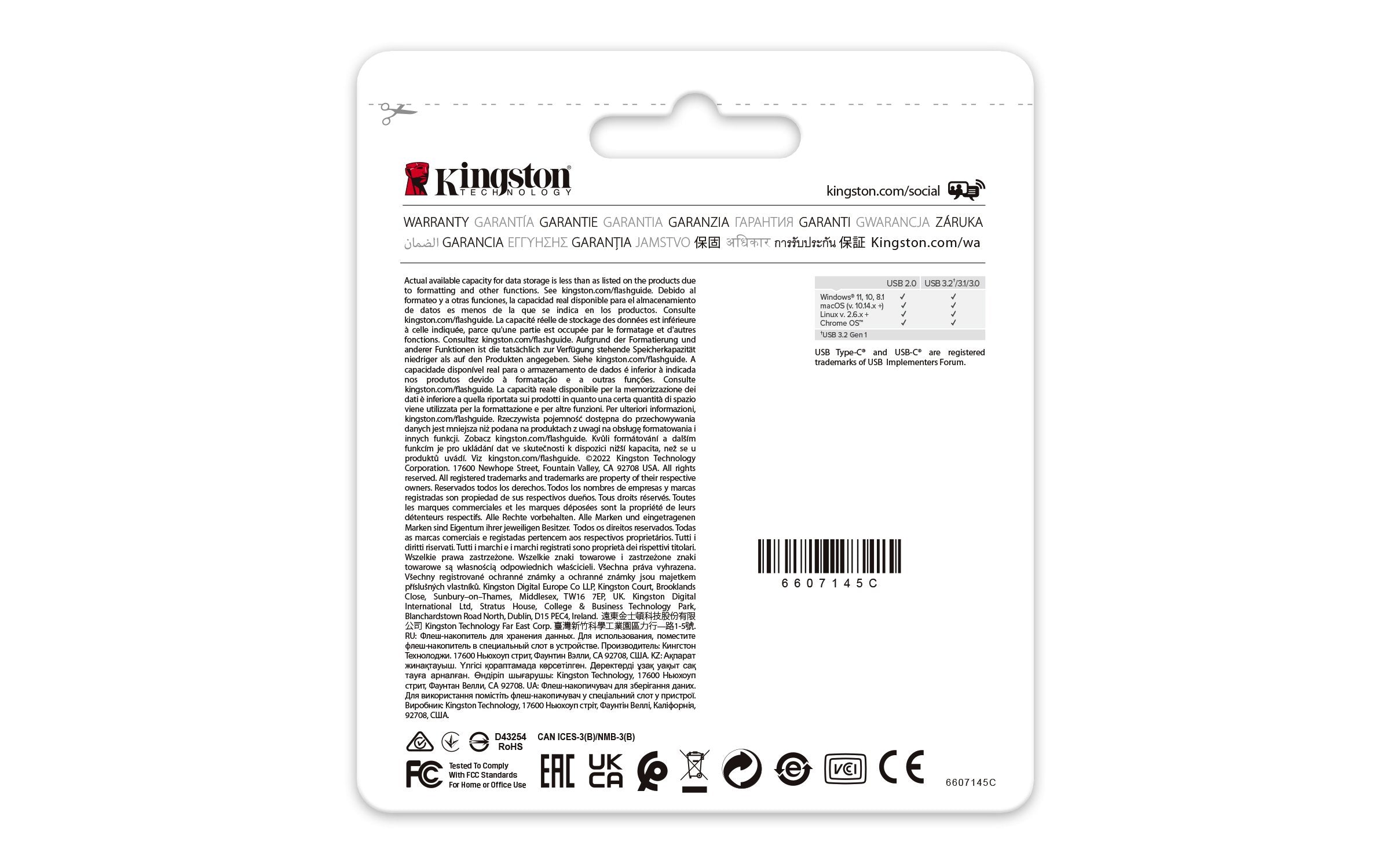 Pendrive Kingston 64gb Usbc 3.2 Gen1 Dttraveler 80m Dt80m/64gb