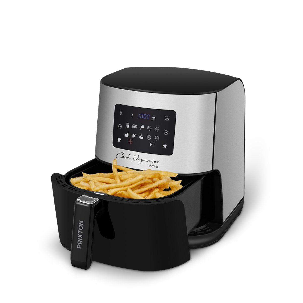 EAN 8436042557134 - PRIXTON Cook Organics Pro Sencillo 6 L Independiente 1700 W Freidora de aire caliente Negro, Plata imagen 4