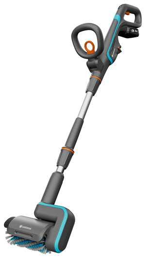 Limpiador Múltiple Inalámbrico Gardena Aquabrush Patio 18v P4a, Limpiador Para Suelos Duros Gris/Turquesa, Batería Li-Ion 2,5ah P4a, Power For All Alliance 14841-20