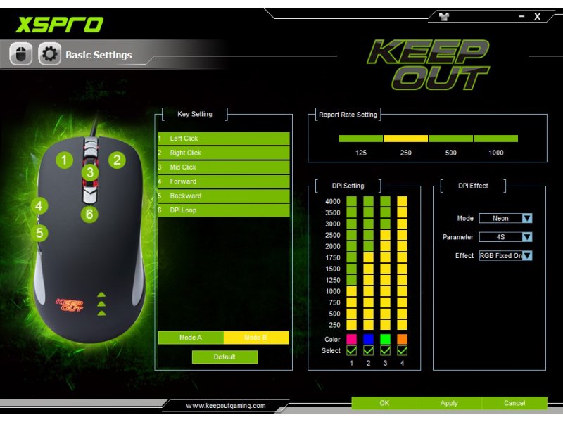 Raton Keep Out Laser Gaming 4000dpi 6 Botones X5pro