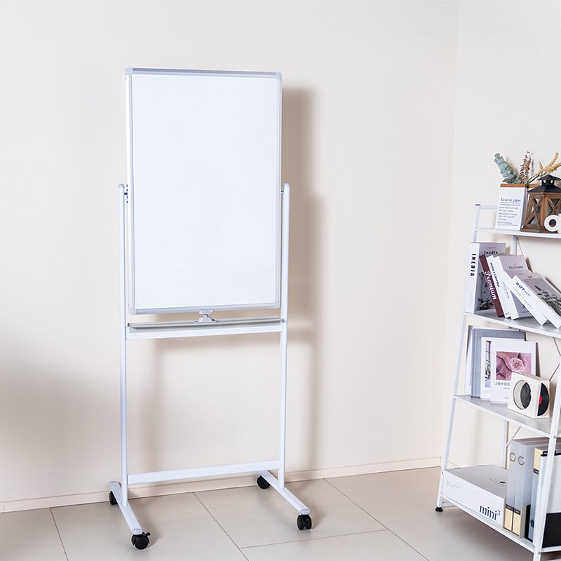 Dry Erase Whiteboard, Mobile, Double-Sided, Metal, 60x90cm