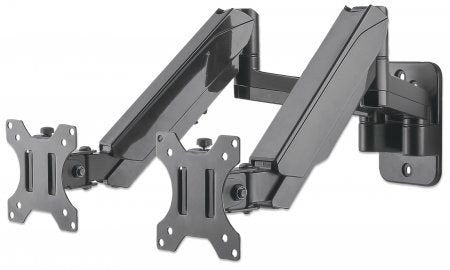 Manhattan Soporte Universal De Pared Para Dos Monitores, Con Pistones A Gas Brazos Articulados 17" A 32" Hasta 8 Kg