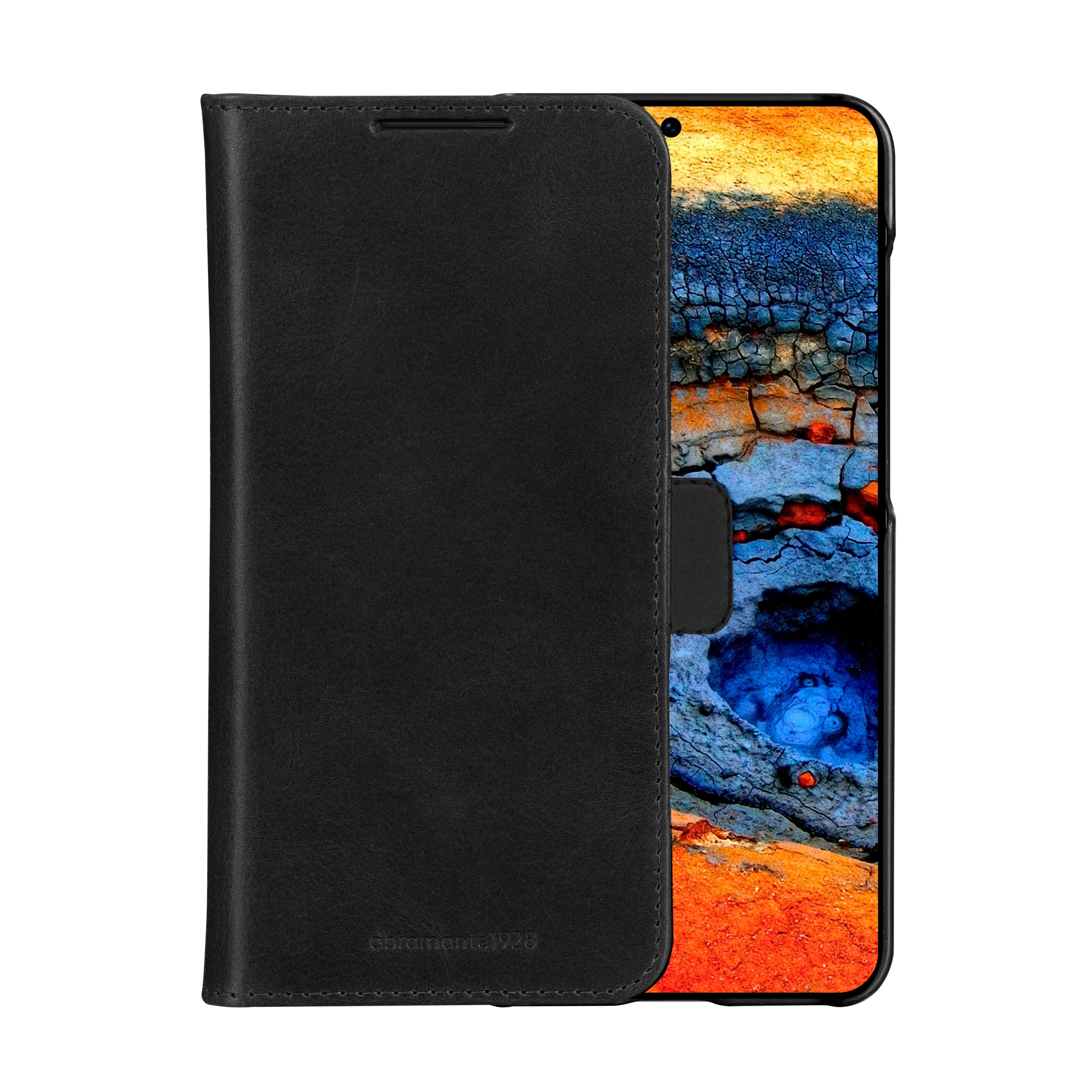 Dbramante1928 Lynge Funda Con Tapa Para Teléfono Móvil Cuero De Grano Entero Negro Para Samsung Galaxy S25