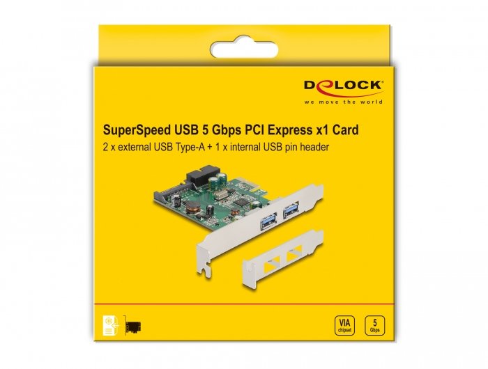 Usb 3.0 Pciex1 2xint.2xext. Delock