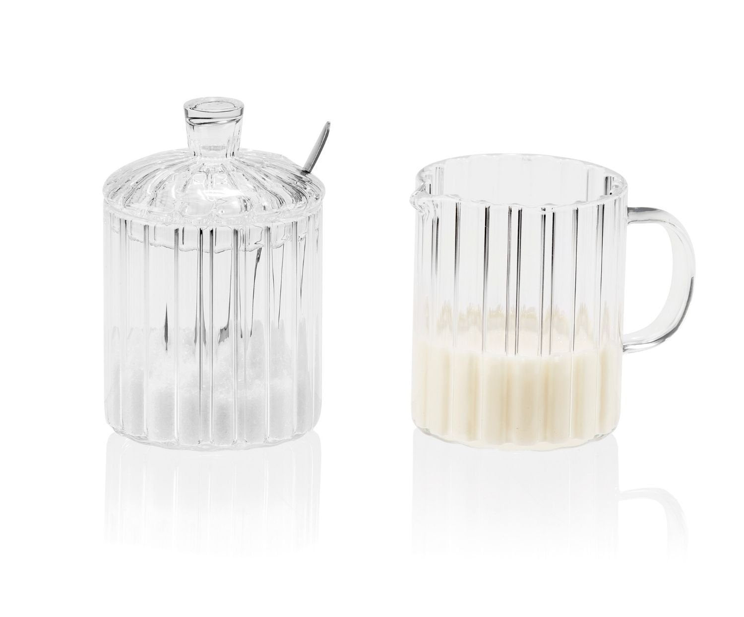 Set Azucar/Leche, Vidrio, Ø 7 X 11,5 Cm