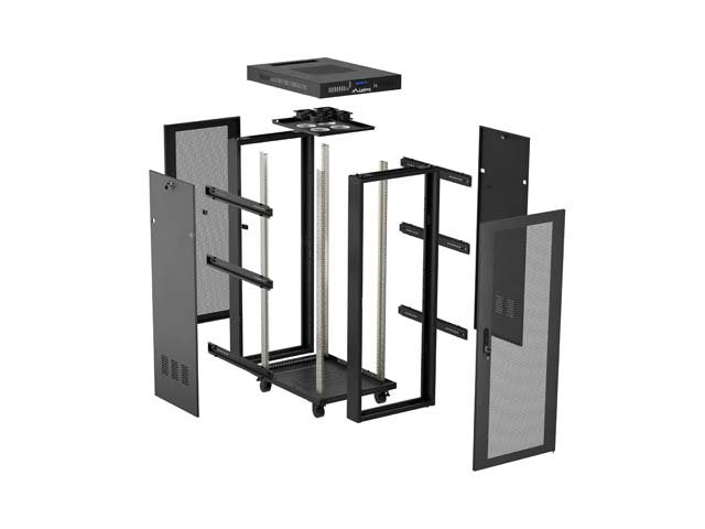 Lanberg Rack Cabinet 19" Free-Standing 24u 600x800 Flat Pack With Mesh Door Lcd Negro V2