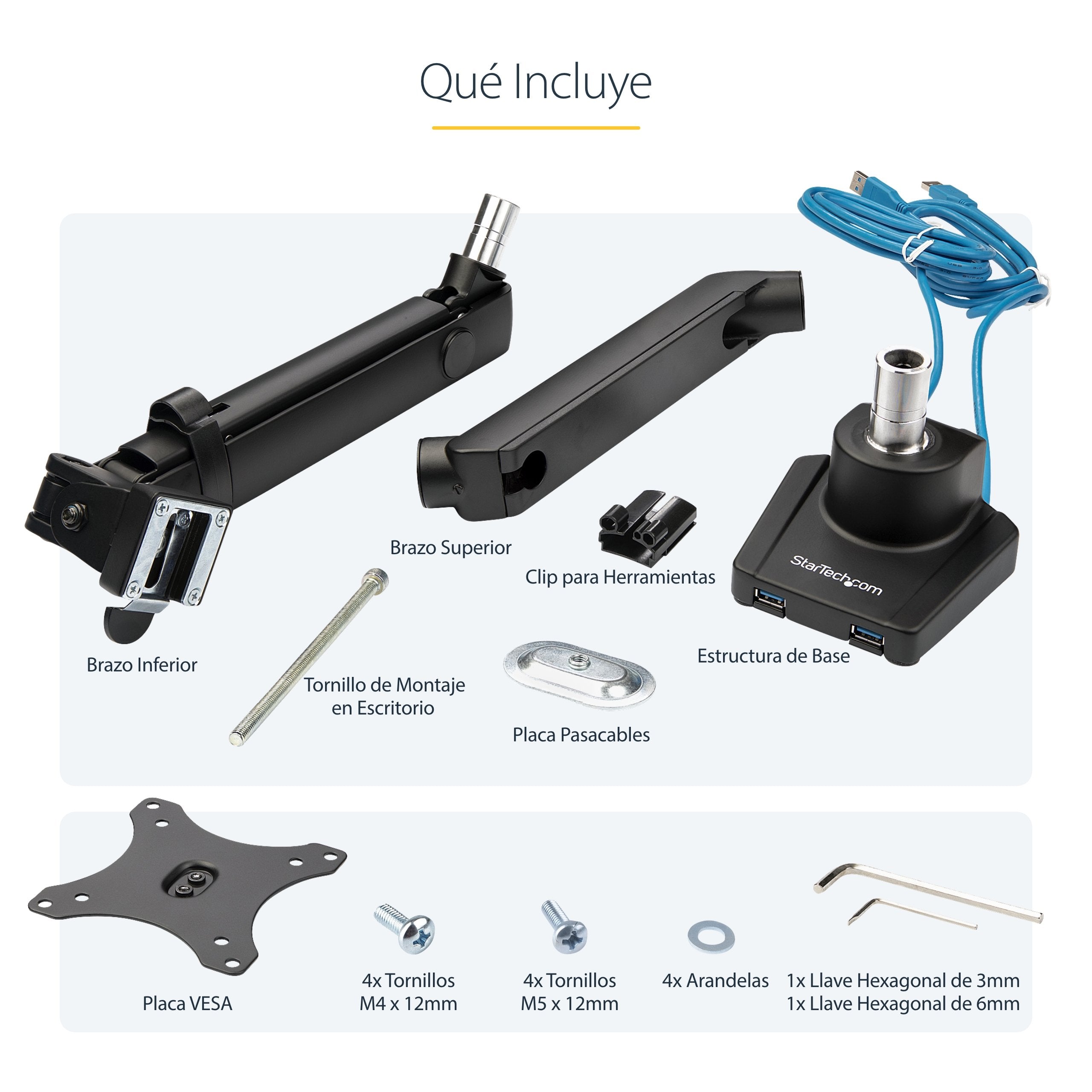 EAN 0065030888356 - StarTech.com ARMSLIM2USB3 soporte para monitor 86,4 cm (34") Escritorio Negro imagen 16