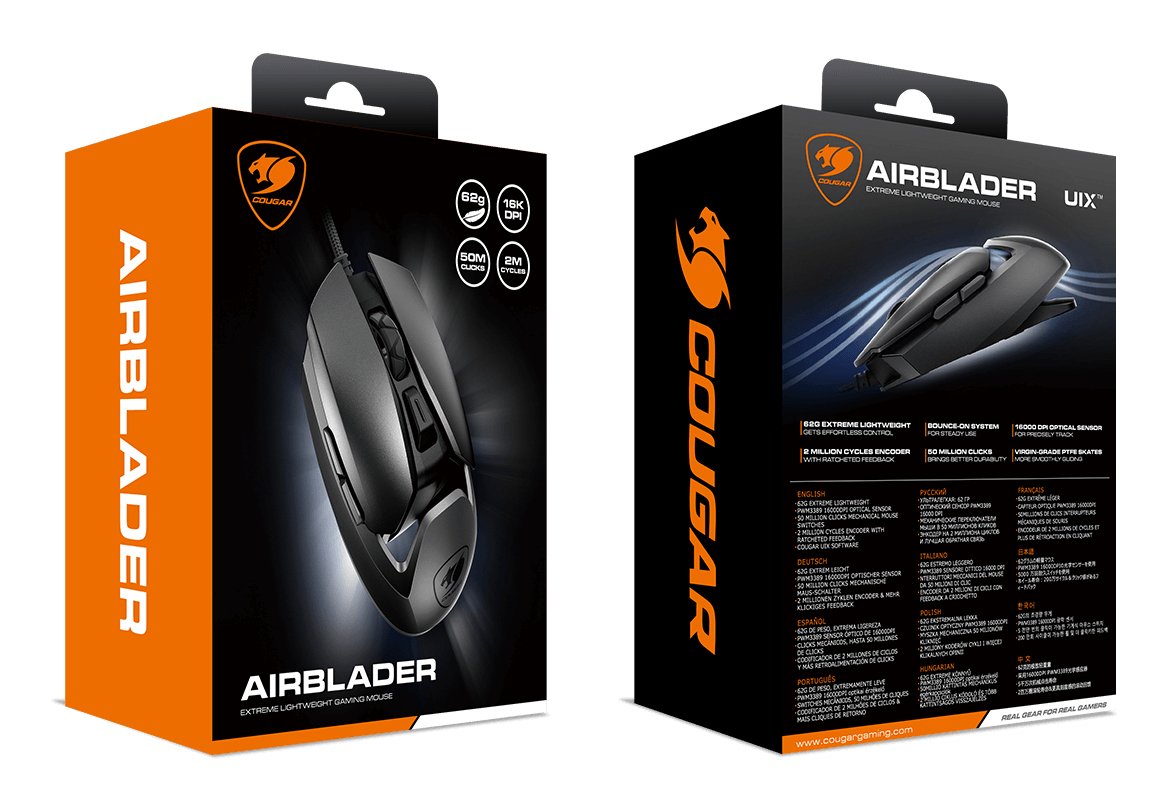 Ratón Con Cable Cougar Airblader 16000 Dpi