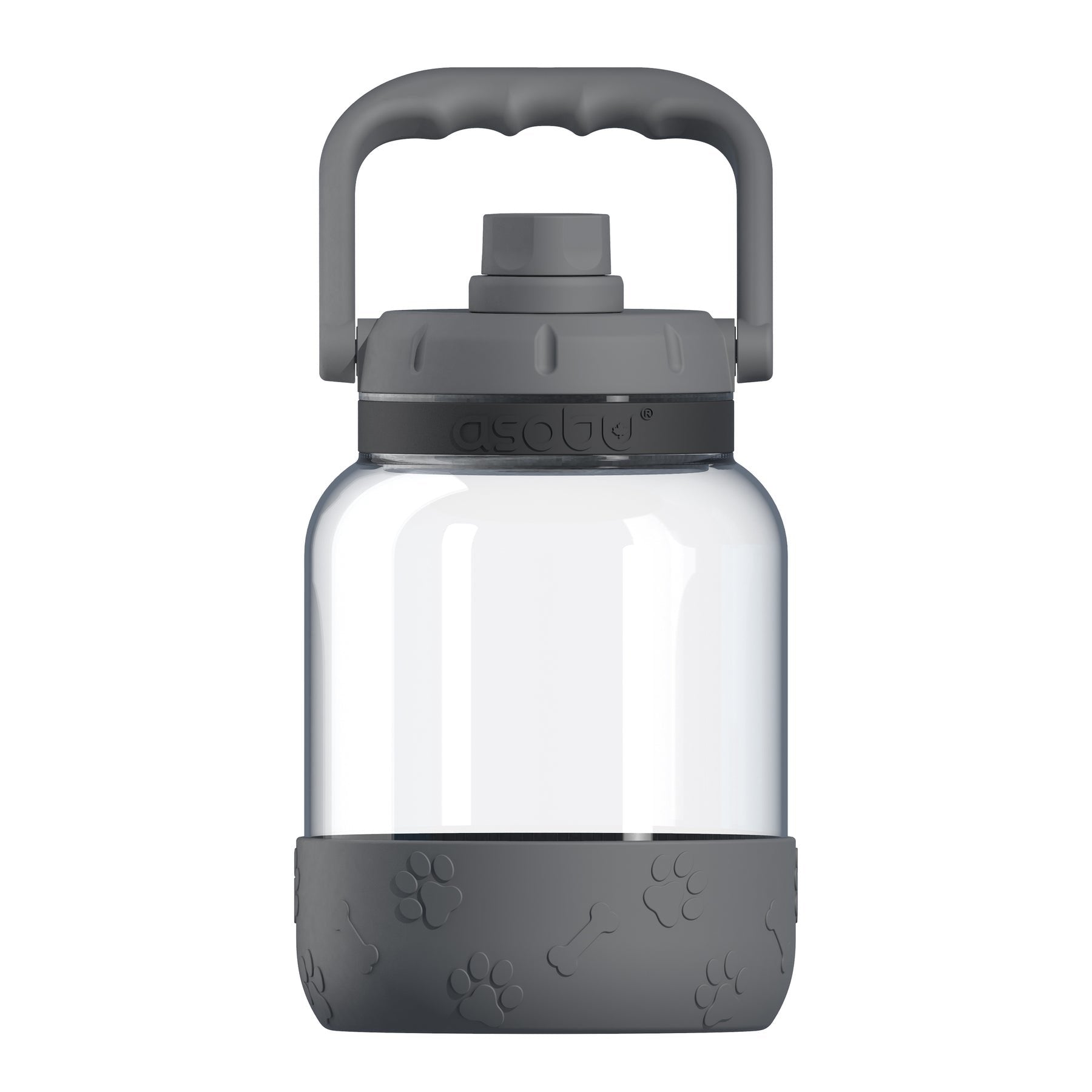 Asobu - The Barkley Dog Bowl - Tritanflasche 1 Liter Con Hundenapf Gris