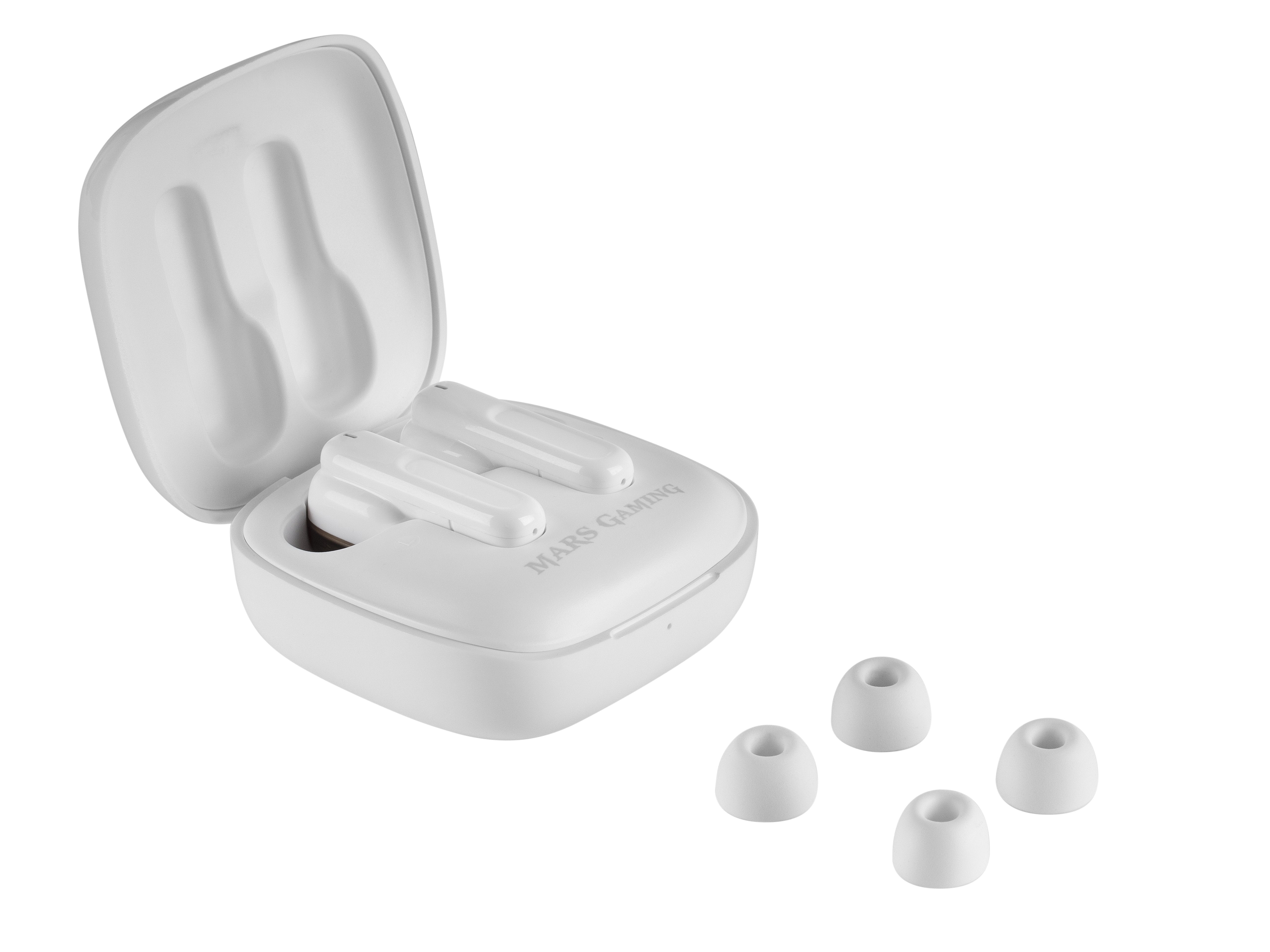 Auriculares Bluetooth Mars Gaming Mhib Con Estuche De Carga Autonomía 4h Blancos