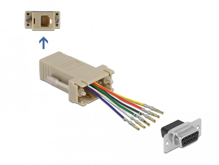 Delock Adaptador D-Sub Hembra De 9 Pines A Rj12 6p/6c Hembra, Kit De Montaje