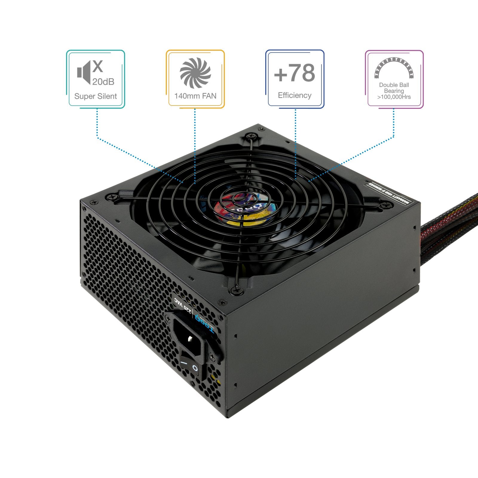 EAN 8433281010314 - TooQ TQAPOLO-750SP unidad de fuente de alimentación 750 W 20+4 pin ATX ATX Negro imagen 2