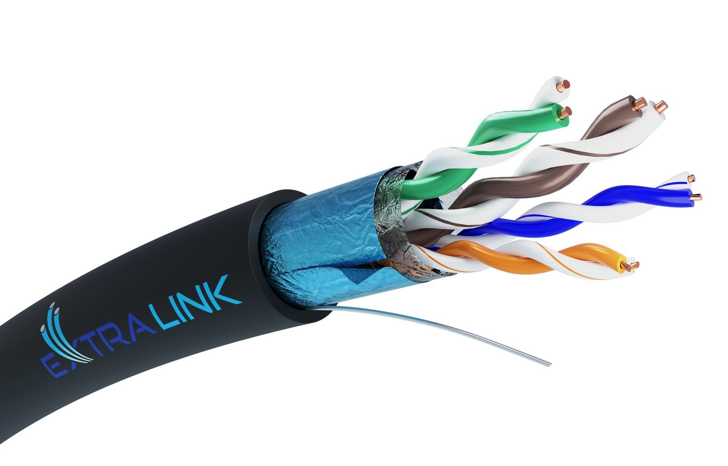 EAN 5902560368710 - Extralink CAT5E FTP (F/UTP) V2 OUTDOOR TWISTED PAIR 305M - Kabel - Netzwerk cable de red Negro F/UTP (FTP imagen 1