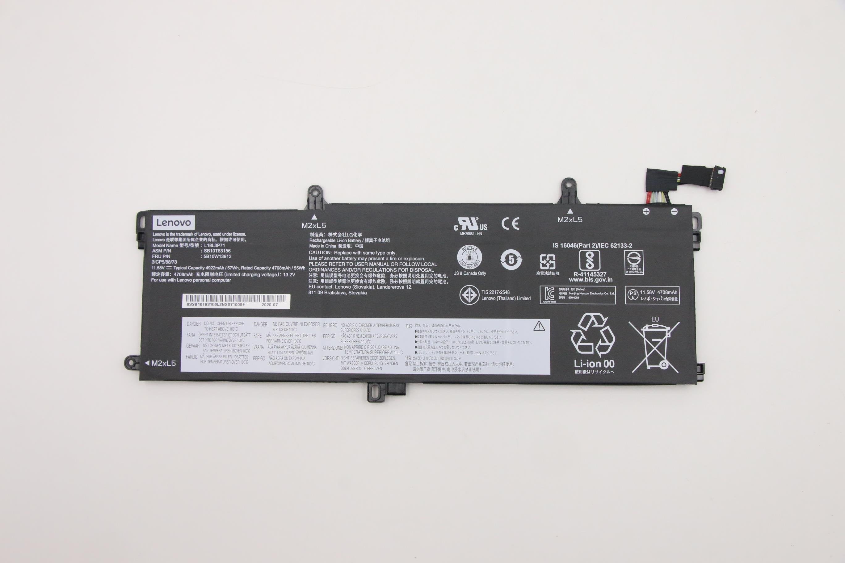 EAN 5704174656876 - Lenovo 5B10W13913 refacción para laptop Batería imagen 1