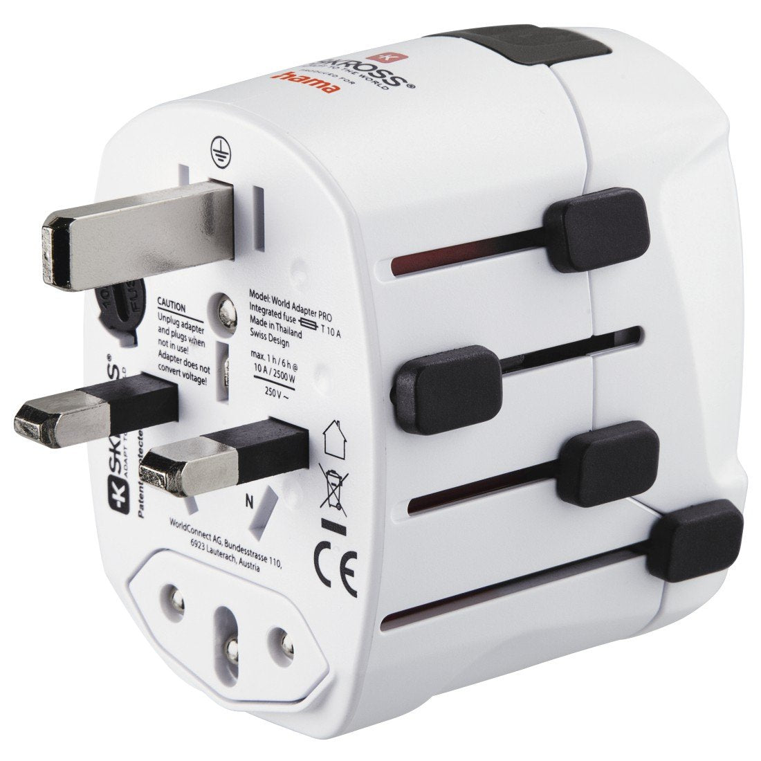 Hama World Travel Pro Adaptador De Enchufe Eléctrico Universal Blanco