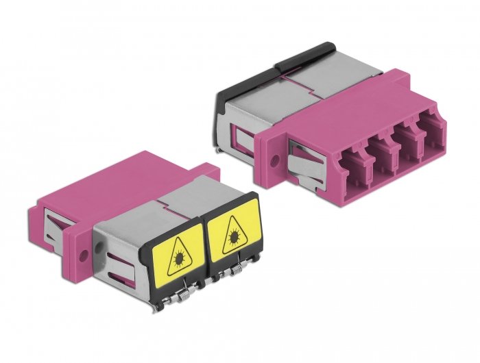 Lwl Kupplung Mit Laserschutzklappe Lc Quad Buchse Zu Lc Quad Buchse Multimode Violett