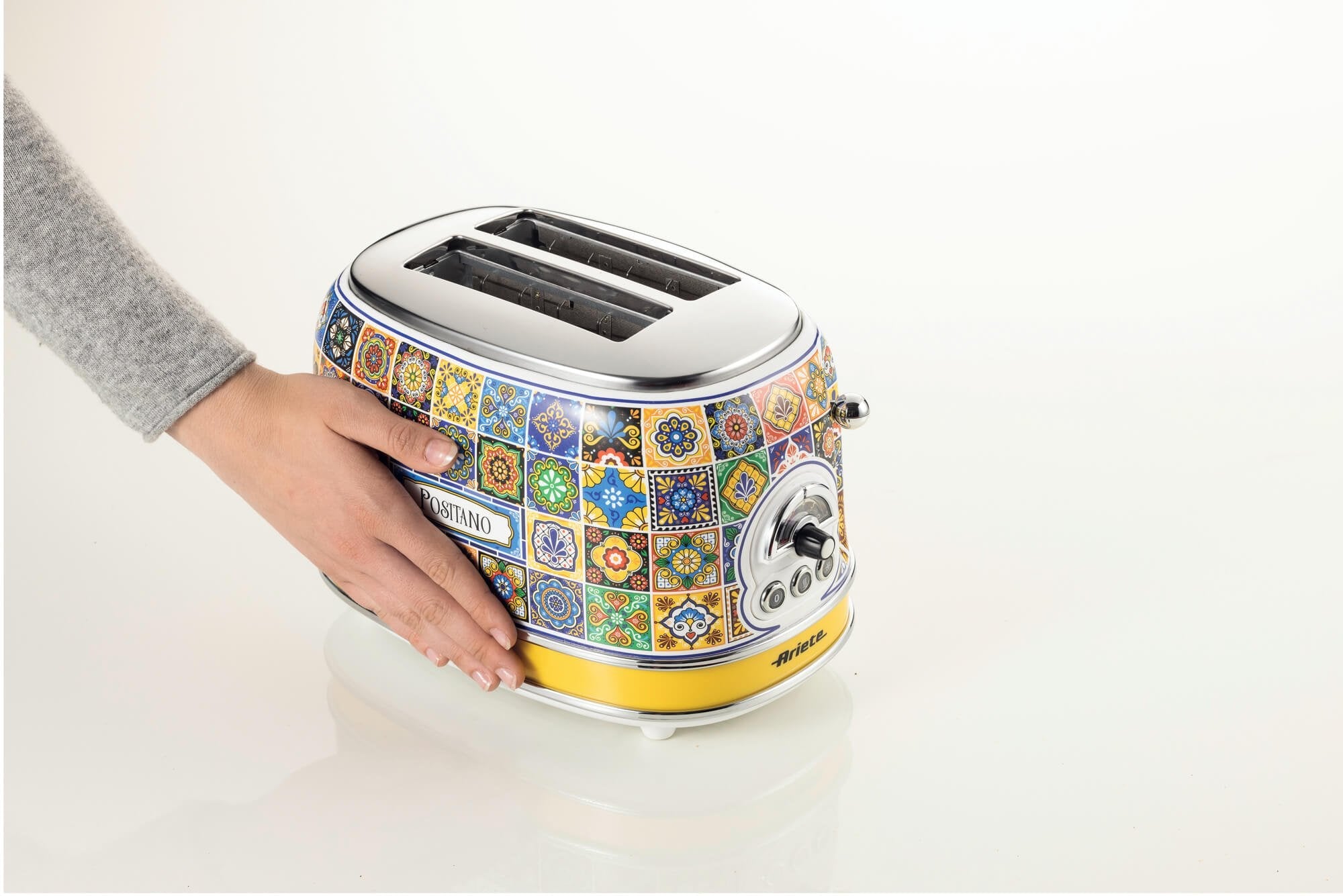 Ariete 2-Schlitz-Toaster Positano (Mehrfarbig, 810 Watt, Para 2 Scheiben Toast) 0155po