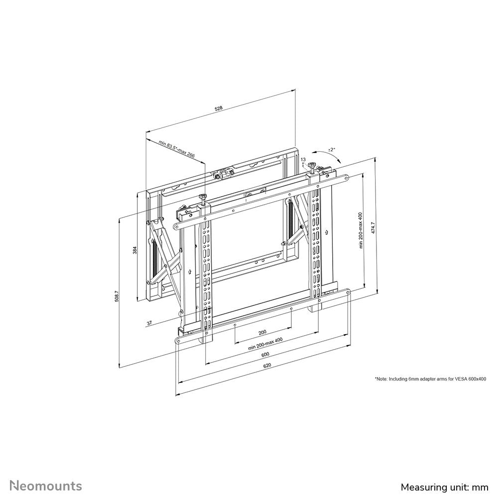 EAN 8717371440541 - Neomounts WL95-800BL1 soporte para pantalla de señalización 177,8 cm (70") Negro imagen 16