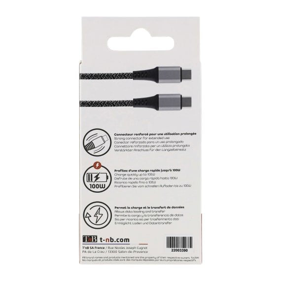 EAN 3303170111307 - T'nB TCUSBCLTD cable USB 1,5 m USB C 60 W Gris imagen 7