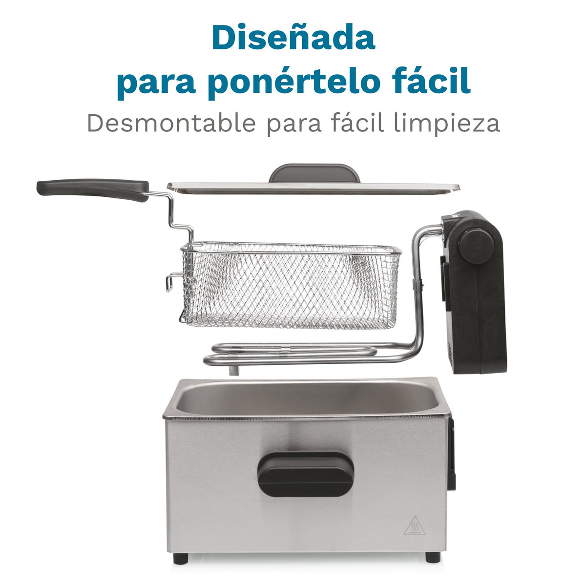 EAN 8426156018812 - Grunkel FRYPRO-3SS freidora Sencillo 3 L Independiente 2000 W Acero inoxidable imagen 6