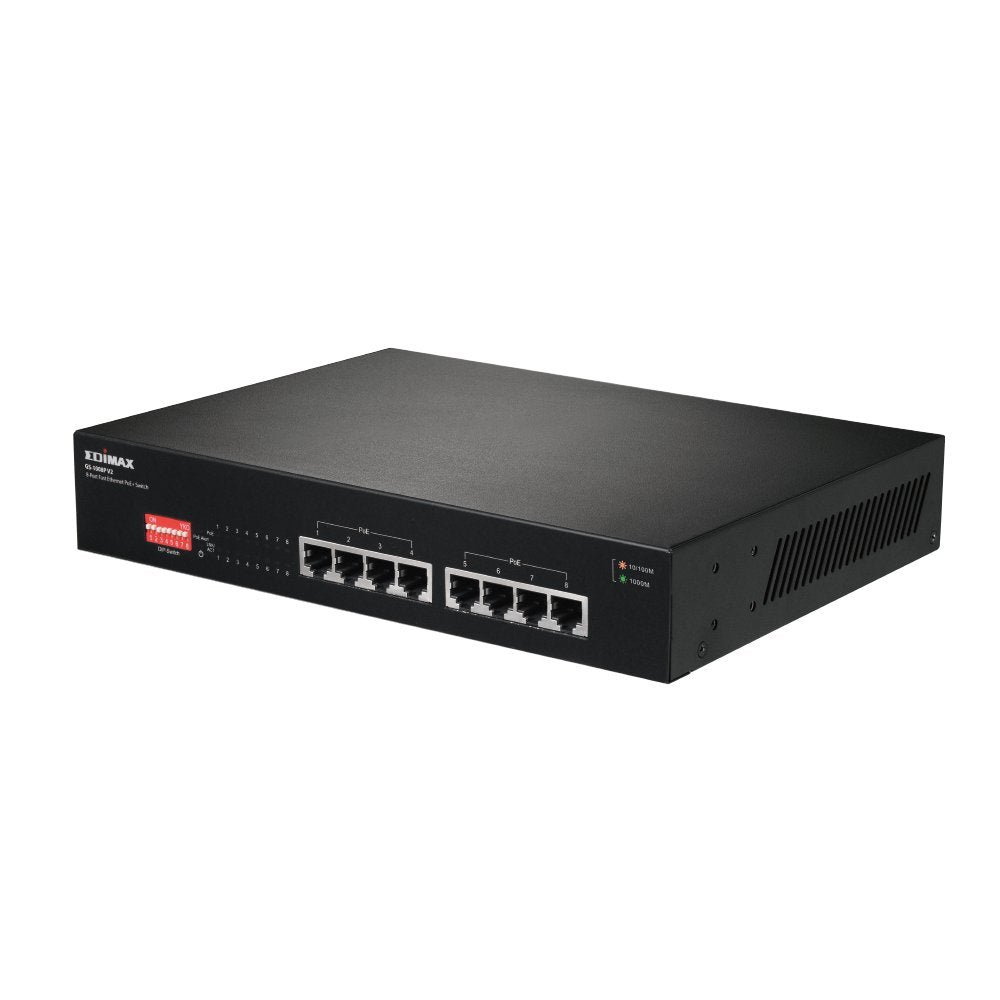 Hub Switch 8 Ptos 10/100/1000 Edimax Gs-1008p V2 Gigabit/Poe/Dip Switch Gs-1008p V2