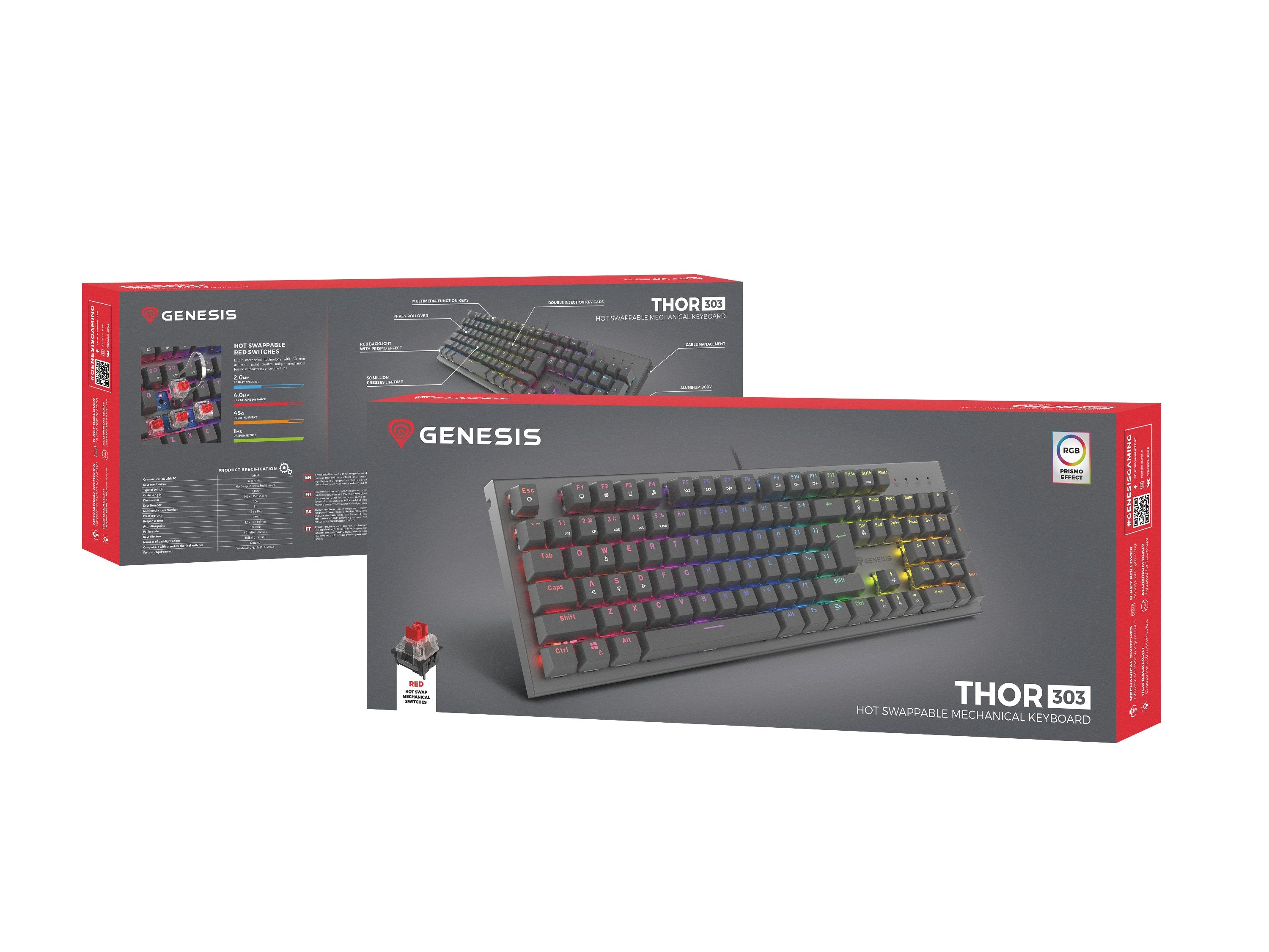 EAN 5901969432909 - GENESIS Thor 303 teclado Juego USB QWERTY Internacional de EE.UU. Negro imagen 9