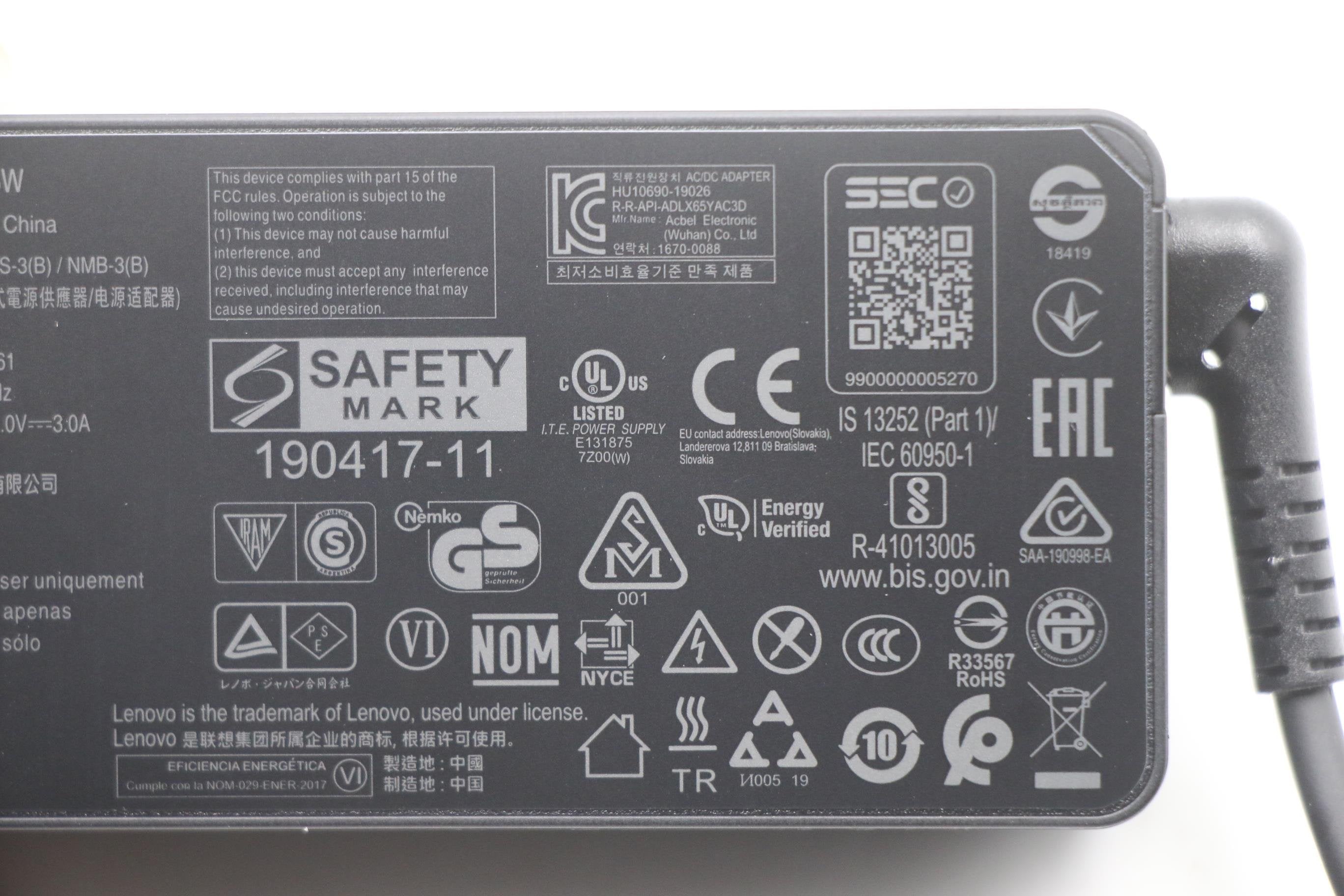 EAN 5704174265580 - Lenovo 5A10W86261 adaptador e inversor de corriente Interior 65 W Negro imagen 5