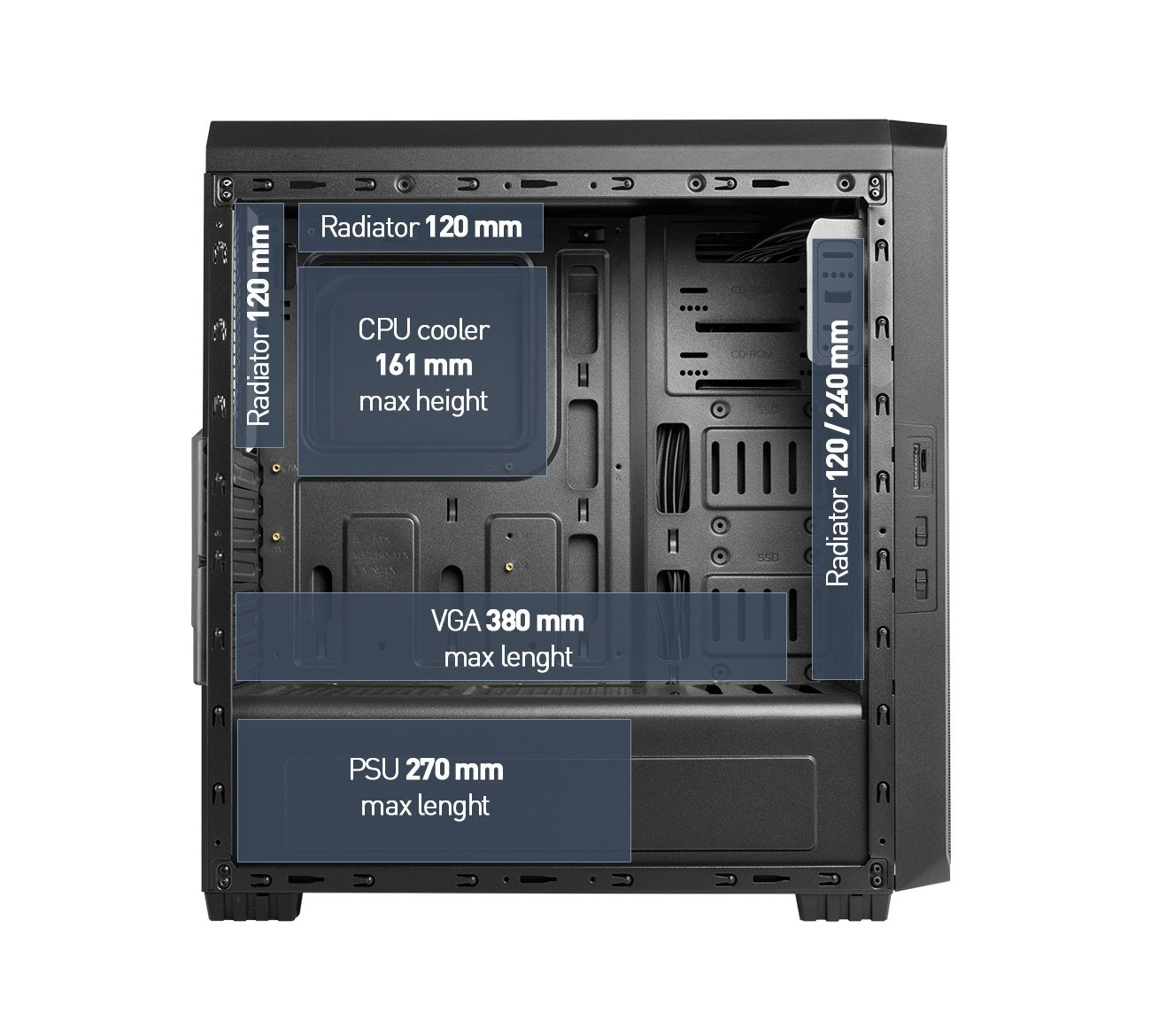 Caja Pc Nox Atx Hummer Zs Negra