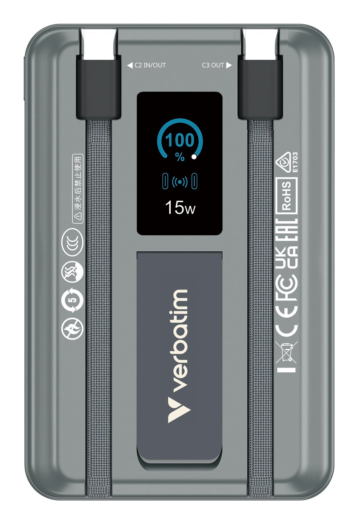 EAN 23942322726 - Verbatim 32272 batería externa Polímero de litio 10000 mAh Cargador inalámbrico Gris imagen 2