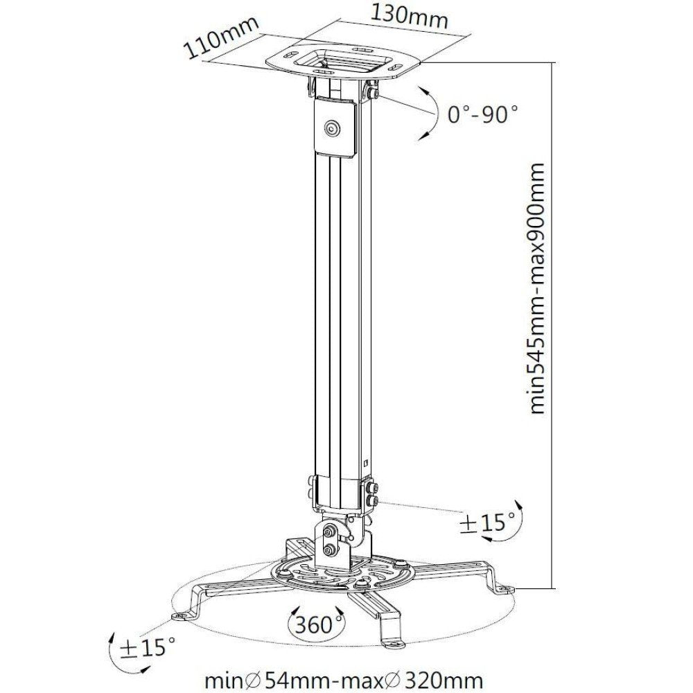 EAN 8057685309661 - Techly ICA-PM 18M montaje para projector Techo Plata imagen 3
