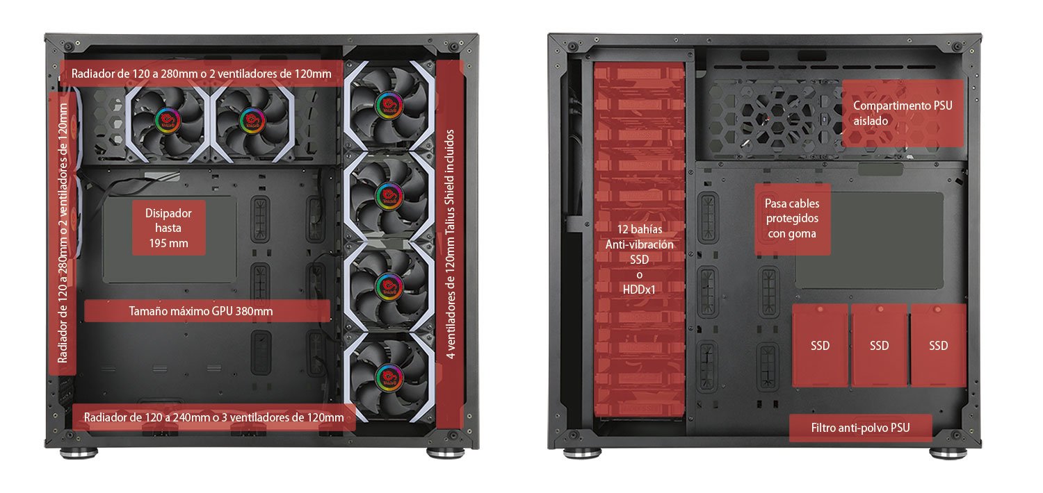 Caja Pc Talius Atx Gaming Avalon Cristal Templado Usb 3.0