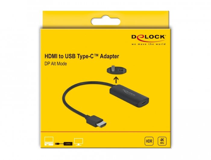 Delock Adaptador Hdmi-A Macho A Usb Tipo-C Hembra (Dp Alt Mode) 4k 60