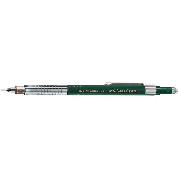 Faber Castell Portaminas Tk-Fine Vario L 0,5mm Clip De Metal Y Goma De Borrar Verde